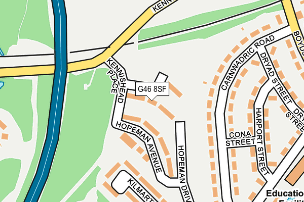 G46 8SF map - OS OpenMap – Local (Ordnance Survey)
