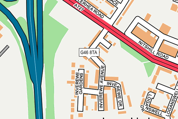 G46 8TA map - OS OpenMap – Local (Ordnance Survey)
