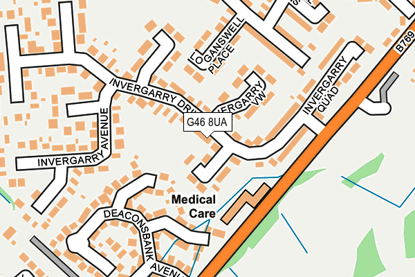 G46 8UA map - OS OpenMap – Local (Ordnance Survey)