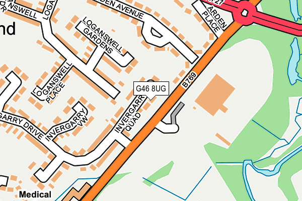 G46 8UG map - OS OpenMap – Local (Ordnance Survey)
