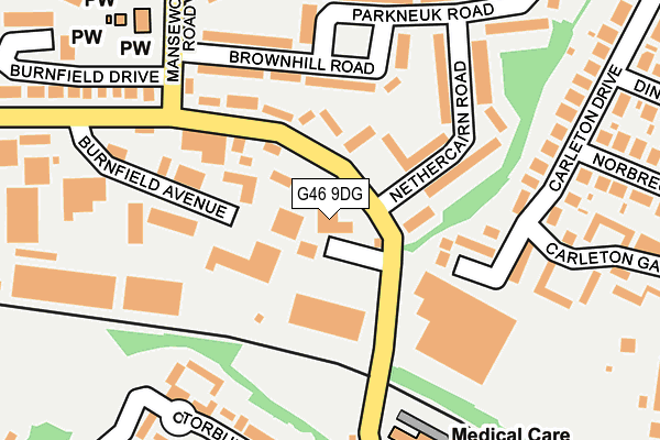 G46 9DG map - OS OpenMap – Local (Ordnance Survey)