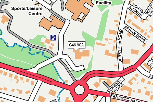 G46 9SA map - OS OpenMap – Local (Ordnance Survey)