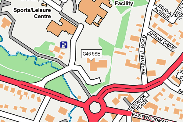 G46 9SE map - OS OpenMap – Local (Ordnance Survey)