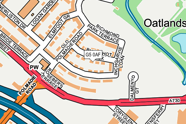 G5 0AF map - OS OpenMap – Local (Ordnance Survey)