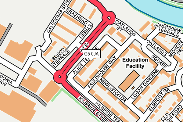 G5 0JA map - OS OpenMap – Local (Ordnance Survey)