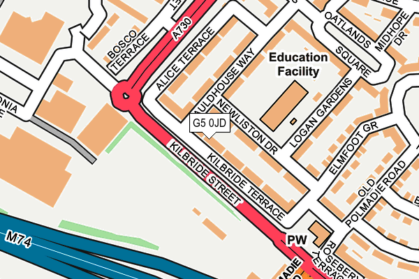 G5 0JD map - OS OpenMap – Local (Ordnance Survey)