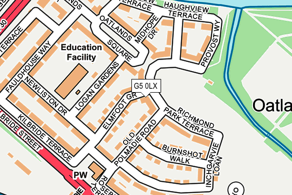 G5 0LX map - OS OpenMap – Local (Ordnance Survey)