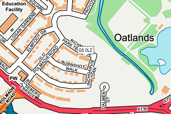 G5 0LZ map - OS OpenMap – Local (Ordnance Survey)