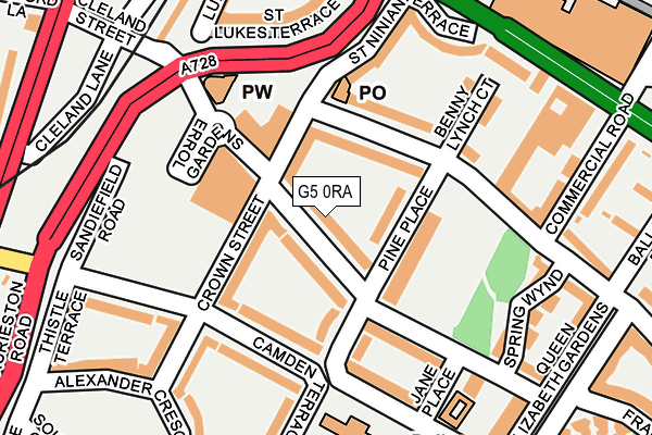 G5 0RA map - OS OpenMap – Local (Ordnance Survey)