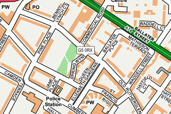 G5 0RX map - OS OpenMap – Local (Ordnance Survey)
