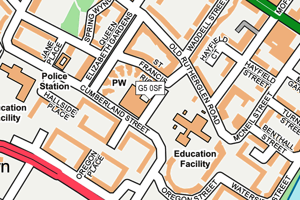 G5 0SF map - OS OpenMap – Local (Ordnance Survey)