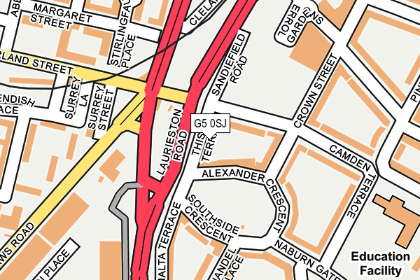 G5 0SJ map - OS OpenMap – Local (Ordnance Survey)