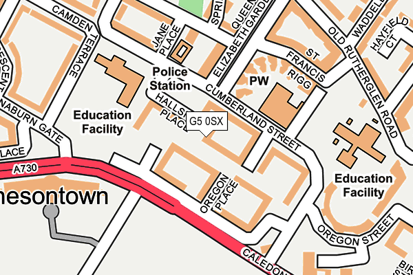 G5 0SX map - OS OpenMap – Local (Ordnance Survey)