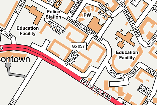 G5 0SY map - OS OpenMap – Local (Ordnance Survey)