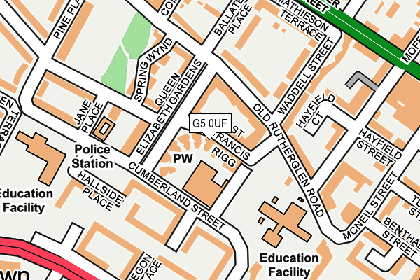 G5 0UF map - OS OpenMap – Local (Ordnance Survey)