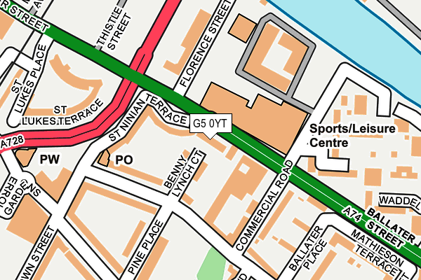 G5 0YT map - OS OpenMap – Local (Ordnance Survey)