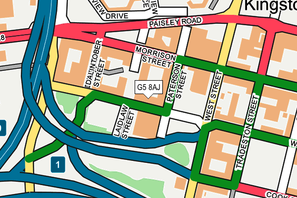 G5 8AJ map - OS OpenMap – Local (Ordnance Survey)