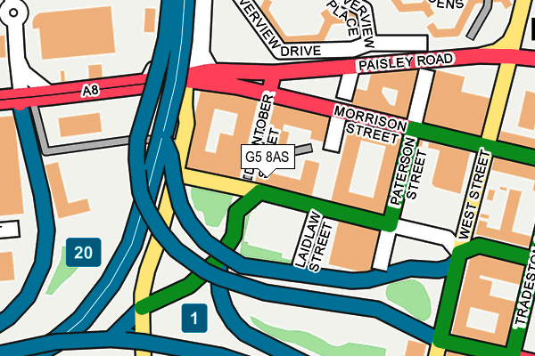 G5 8AS map - OS OpenMap – Local (Ordnance Survey)