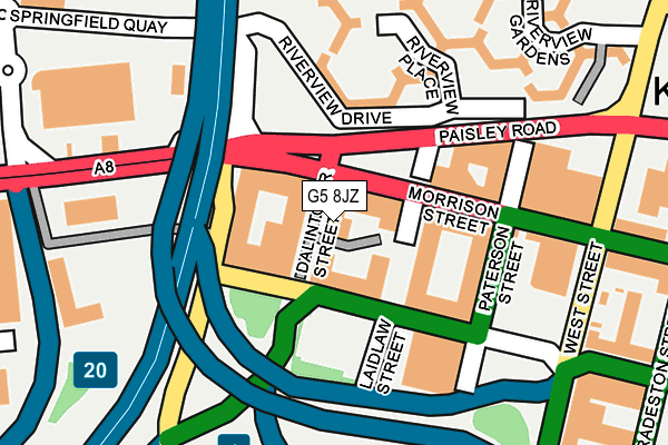 G5 8JZ map - OS OpenMap – Local (Ordnance Survey)