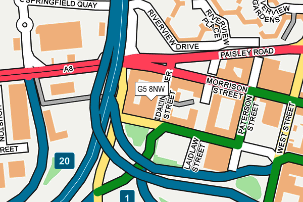 G5 8NW map - OS OpenMap – Local (Ordnance Survey)