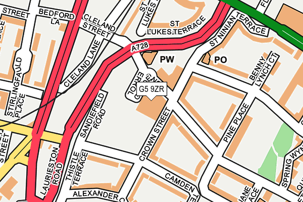 G5 9ZR map - OS OpenMap – Local (Ordnance Survey)