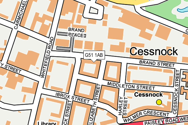 G51 1AB map - OS OpenMap – Local (Ordnance Survey)