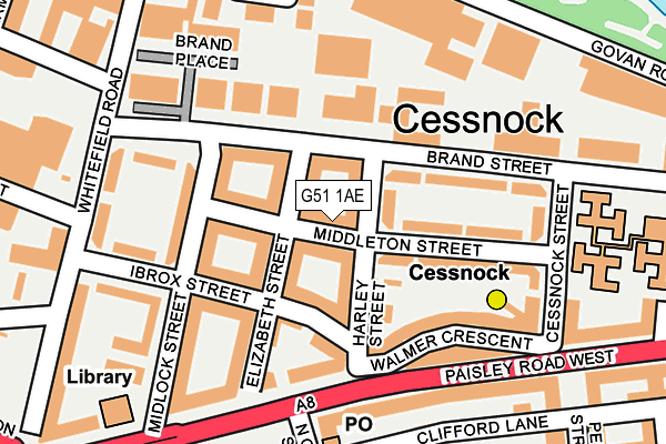 G51 1AE map - OS OpenMap – Local (Ordnance Survey)