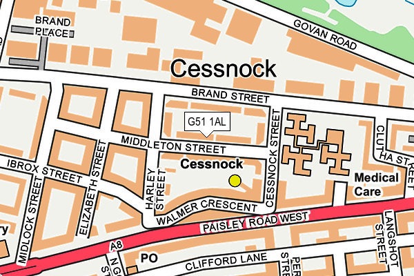 G51 1AL map - OS OpenMap – Local (Ordnance Survey)