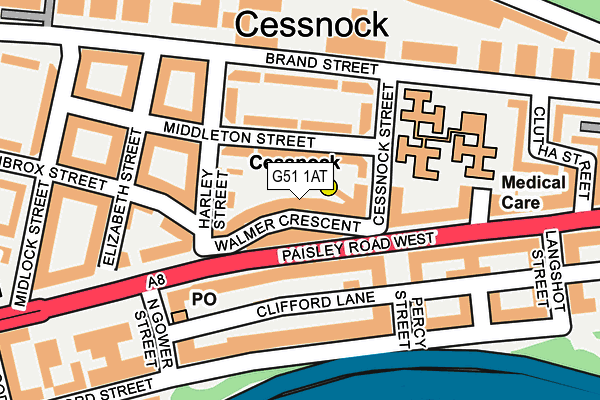 G51 1AT map - OS OpenMap – Local (Ordnance Survey)