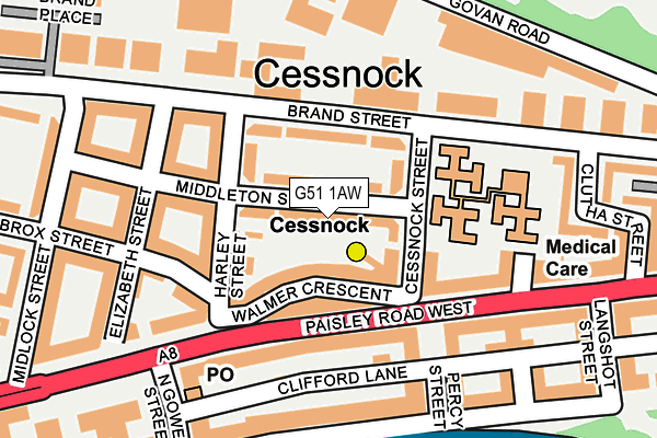 G51 1AW map - OS OpenMap – Local (Ordnance Survey)