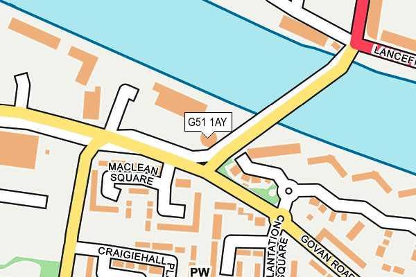 G51 1AY map - OS OpenMap – Local (Ordnance Survey)
