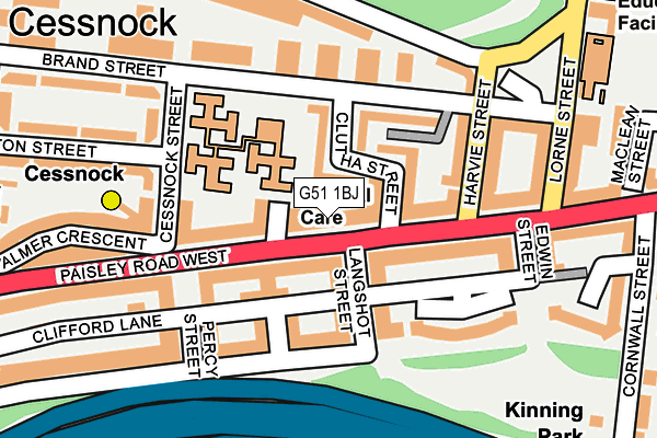 G51 1BJ map - OS OpenMap – Local (Ordnance Survey)