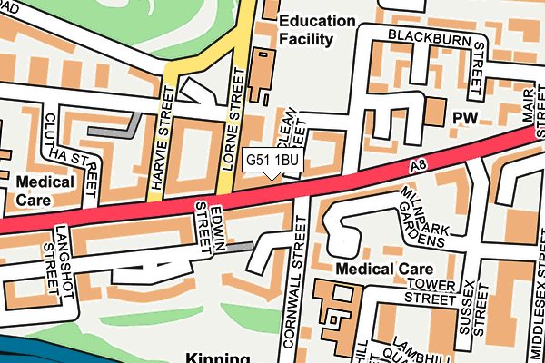 G51 1BU map - OS OpenMap – Local (Ordnance Survey)
