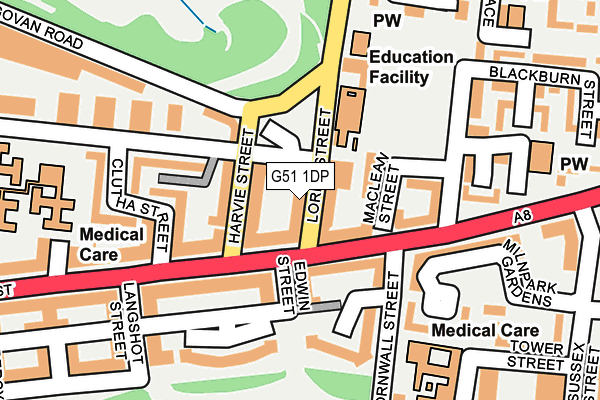 G51 1DP map - OS OpenMap – Local (Ordnance Survey)