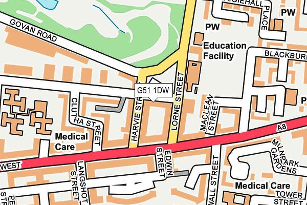 G51 1DW map - OS OpenMap – Local (Ordnance Survey)