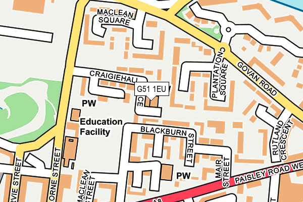 G51 1EU map - OS OpenMap – Local (Ordnance Survey)