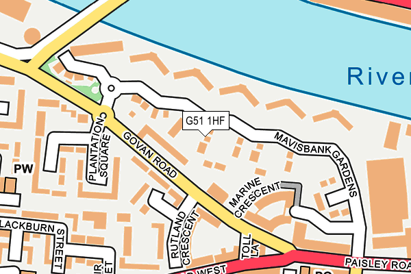 G51 1HF map - OS OpenMap – Local (Ordnance Survey)