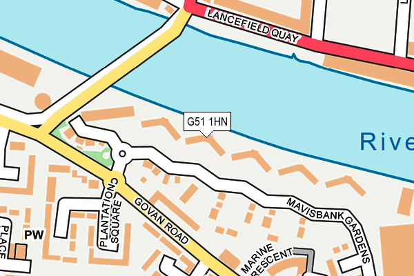 G51 1HN map - OS OpenMap – Local (Ordnance Survey)