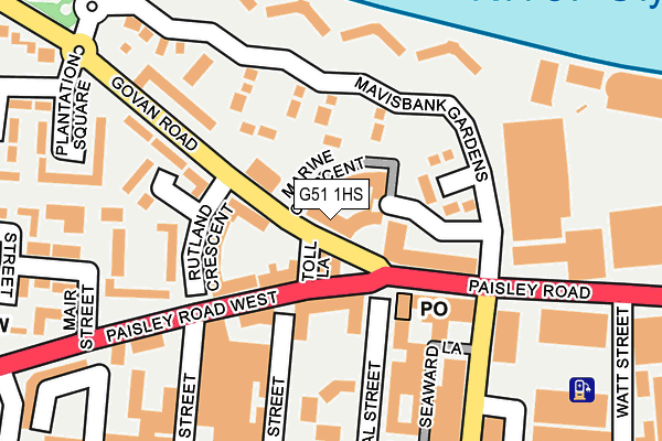 G51 1HS map - OS OpenMap – Local (Ordnance Survey)