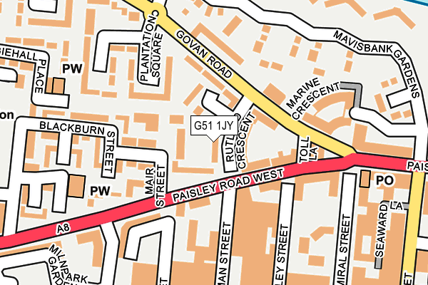 G51 1JY map - OS OpenMap – Local (Ordnance Survey)