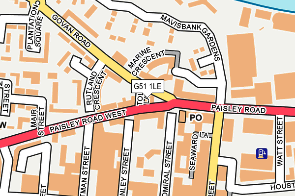 G51 1LE map - OS OpenMap – Local (Ordnance Survey)