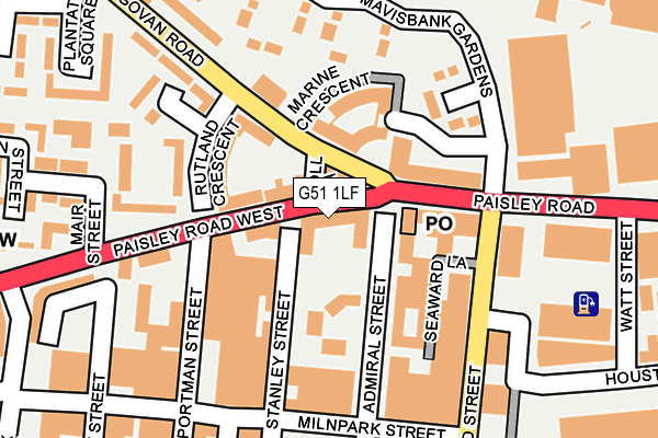 G51 1LF map - OS OpenMap – Local (Ordnance Survey)