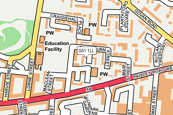 G51 1LL map - OS OpenMap – Local (Ordnance Survey)