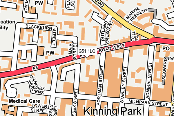 G51 1LQ map - OS OpenMap – Local (Ordnance Survey)