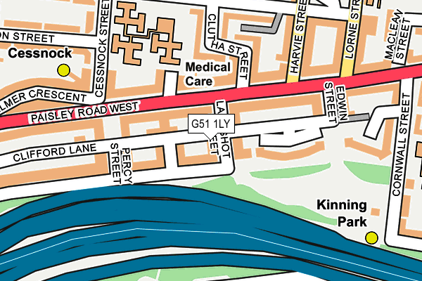 G51 1LY map - OS OpenMap – Local (Ordnance Survey)