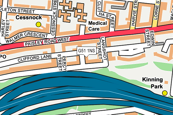 G51 1NS map - OS OpenMap – Local (Ordnance Survey)