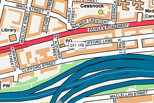 G51 1PB map - OS OpenMap – Local (Ordnance Survey)