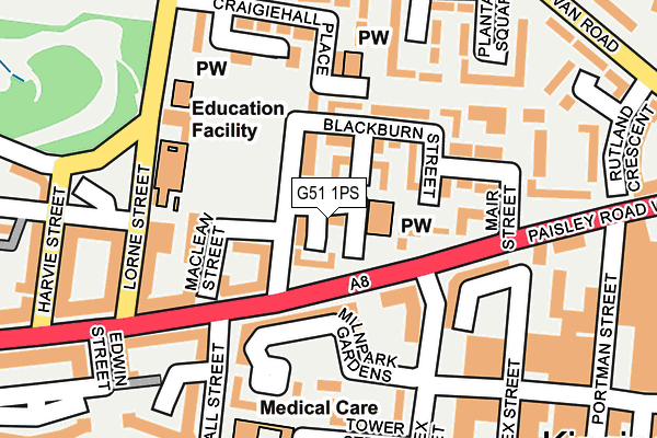 G51 1PS map - OS OpenMap – Local (Ordnance Survey)