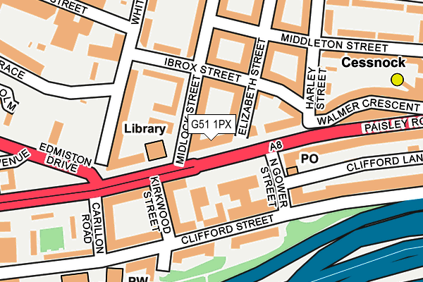 G51 1PX map - OS OpenMap – Local (Ordnance Survey)