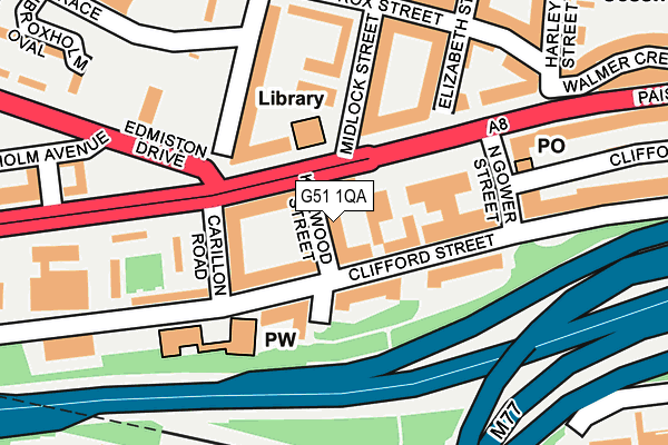 G51 1QA map - OS OpenMap – Local (Ordnance Survey)